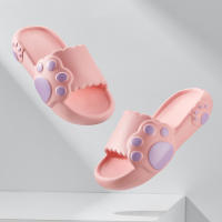 New Cartoon Cat Paw Women Slippers Eva 2022 Summer Thick Sole Sandals Cute Wind Ins Wind Girl Bear Paws Non-slip Home Slippers