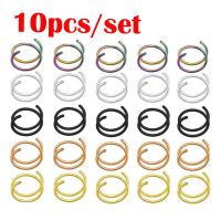 10/5/1pcs Stainless Steel Double Nose Hoop Ring Silver Color Spiral Nose Hoop Set for Women Men Nostril Piercing Jewelry Body jewellery