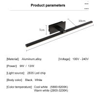 โมเดิร์นไฟ Led กระจก9W 12W AC90-260V ติดผนังโคมไฟติดผนังอุตสาหกรรมไฟห้องน้ำกันน้ำอลูมิเนียม