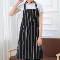 Stripe Half-length Apron Oilproof Waterproof Adults Bib Apron With Pocket Chef Overalls Adjustable Breathable for Cooking Baking Aprons