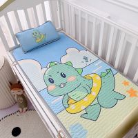 New cartoon ildrens latex mat two-piece set kdergarten crib ice silk coog mat air-conditng soft mat whole