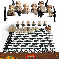 Wuhui 6 ชิ้น SWAT ทหารกองทัพ ww2 minifigures ของเล่นอาคารชุด ของเล่นหน่วยการสร้างทะเลทรายกองทัพทหารอาคารอิฐสำหรับเด็กก่อนวัยเรียนเด็กอายุ 3 + Kids Toys เข้ากันได้กับทุกยี่ห้อ