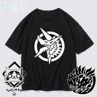 การ์ตูนเกาหลีสไตล์พิมพ์เสื้อ Unisex ญี่ปุ่นแฟนเกม Monster Hunter Cos Otaku TShirt หลวมฤดูร้อน Hipster Hip Hop Tees