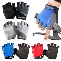 hotx【DT】 1Pair Half Cycling Gloves Anti-slip Anti-sweat Gel Riding Shock Proof MTB Road Mountain for Men