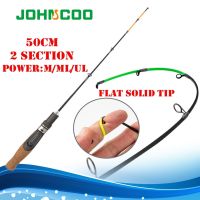 Portable Ice Fishing Rod 1 Tip 50cm High Visibility Ice Rod with Wood Handle for Walleye Perch Crappie Pike Trout Tackle M/ML/UL