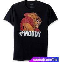 เสื้อยืดโอเวอร์ไซส์New ข้อเสนอพิเศษ หุ่นยนต์ ผู้ชาย Disney Mens Beauty And The Beast Hashtag Moody Graphic T-Shirt คอกล  MYJF