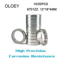 10/20pcs 6701ZZ Bearing ABEC-1 12x18x4 mm Thin Wall Section 6701 ZZ Ball Bearings Corrosion Resistance And High Quality Axles  Bearings Seals