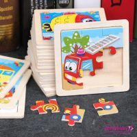 【OMB】9 PCS 3D Three-Dimensional Colorful Early Childhood Educational Toys Animal Puzzles Children Wooden Cartoon Animals Small