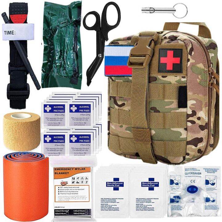 39 Pcs Survival First Aid Kit Molle Outdoor Gear Emergency Kits Trauma Bag For Camping Disaster