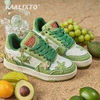 Kaalixto National Tide Brand Star Shoes Niche Design Comfortable Trend Low Side Couple Board Shoes Avocado Green