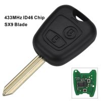 【☸2023 New☸】 qiukekang81481 Jingyuqin ชิป Id46 433Mhz 2ปุ่มซองใส่กุญแจ Mobil Remote Control สำหรับ Citroen Saxo Picasso Xsara Berlingo Sx9ใบมีด