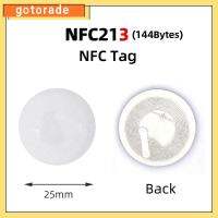 GOTORADE 50pcs กลมกลมๆ ป้าย NFC เส้นผ่าศูนย์กลาง25มม. 13.56MHz สติกเกอร์213 สากลสากลสากล ฉลาก NFC213 สำหรับ Huawei Share ios13ทางลัดอัตโนมัติส่วนบุคคล คัดลอกป้ายโคลน