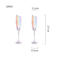 2PCSSet Wine Glass Electroplating Color Lead-free Glass Crystal Glass Red Wine Glass Champagne Glass Goblet Red Wine Glass Set