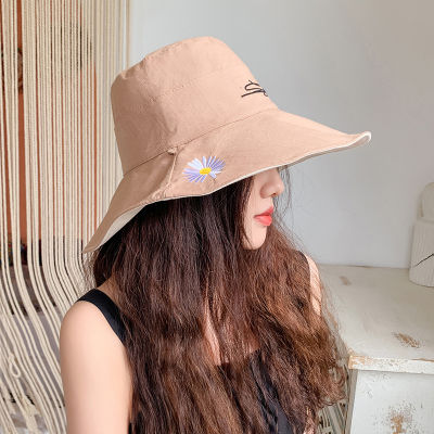 [hot]1PC Fishermans Hat Fashion Daisy Millinery Summer Sun Protection Sun Hat Embroidery Daisies Womens Sunhat Hats for Women