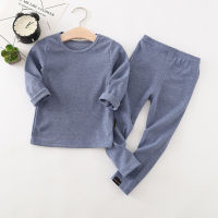 Menoea Baby Girls Boys Casual Sleepwear Autumn Fall Children Clothes Sets Solid Color T-Shirt Pants Outfit Children Long Johns