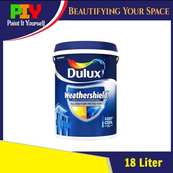 Dulux Weathershield Exterior Wall Paint / Cat Luar Dinding Rumah 18L ...