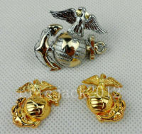 tomwang2012. US NAVY MARINE CORPS OFFICER CAP BADGE USMC LAPEL HAT PIN CLASSIC MILITARY