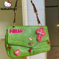 HOT★Vintage แฟชั่น Hello Kitty กระเป๋าสะพายไหล่ PU หนังกระเป๋าถือ Y2k กระเป๋าสตรีใหม่ Street หรูหรากระเป๋าเกาหลี Cross Body กระเป๋า