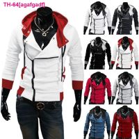 agafgadf Diagonal Zip suéter com capuz jaqueta masculina