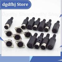 Dgdfhj Shop Din 3 4 5 6 7 8 Pin Core Male Female Connector Power Plug Female Socket Hulled Panel Mount Chassis Soldering Iron