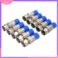 【HJ】 10x RG6 F COMPRESSION Connector COAX CABLE ชุดเครื่องมือการบีบอัดแบบ Coaxial