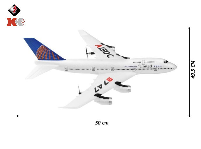 เครื่องบินโฟมบังคับวิทยุ-xks-a150-boyin-747-คลื่นความถี่-2-4ghz-3ch-เครื่องบินสำหรับเด็ก-บังคับง่าย-เร็ว-แรง