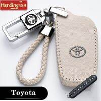 Hardingsun ปลอกหุ้มกุญแจรถ Toyota Hios Hiace Wigo Lnnova Hilux Fortuner Avanza Civic Embley Corolla RAV4 Yize To Hyun Highlander Ralink Car Key Chain อุปกรณ์เสริมรถยนต์กันน้ำหนัง