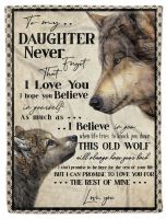 Wolfs love blanket gift for daughter from Mom &amp; Dad fleece Sherpa blankets Xmas