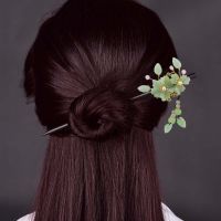 Hanfu Wooden Hair Stick Retro Flower Tassel Hairpin Ancient Style Hair Ornament Girl Headdress Bride Jewelry Wedding Accessories