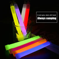 10Pcs แคมป์ปิ้ง Glow Sticks กันน้ำ6นิ้ว Outdoor Emergency Glow Sticks พร้อมตะขอปลอดสารพิษเดินป่าแคมป์ปิ้ง Equipment