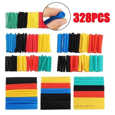 328PCS Heat Shrink Tube Tubing Shrinkable Thermoresistant Tubes Sheath Electronic Polyolefin Wire Cable Sleeve Kit Heat Shrink Cable Management