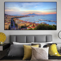 Unframed Canvas Art Naples Italy Wharf Boats HD Printed Canvas Painting Home Decoration Wall Art Poster Pictures for Living Room