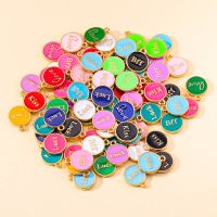 【YF】✜☽▩  20Pcs 12x14mm Wholesale Colorful Alphabet Face Enamel Charms Alloy Pendant Earring Jewelry Making