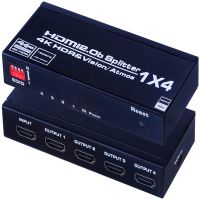 2021OZF3-1 HDMI Splitter 1 in 4 Out 4K 60Hz HDMI Splitter 1x4 Audio Video Distributor Box Support Full Ultra HD HDR for Blu-Ray