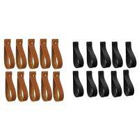 10Pcs Wall Hooks,PU Leather Curtain Rod Holder, Leather Hanging Bracket DIY Hook Wall Boho