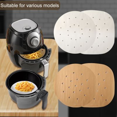 50PCS Air Fryer Pad Paper Silicone Oil Paper Disposable Greaseproof Baking Paper Barbecue Tin Foil Anti-stick Bun Pad Paper