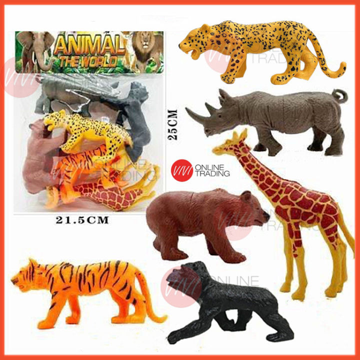 Wild Animal Toys Set Tiger Leopard Giraffe Mainan Haiwan | Lazada