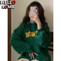 HelloKoma เสื้อฮู้ด เสื้อแขนยาวอบอุ่น หลวมและสบาย ทันสมัย ทันสมัย วินเทจ น่ารัก WWY23909YW 38Z230921