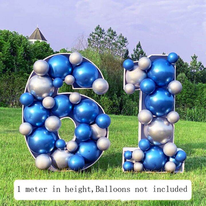 100ซม-หมายเลข0-9กล่องเติมลูกโป่งสำหรับงานแต่งงานวันเกิดของตกแต่งงานปาร์ตี้โมเสก-diy-กรอบขาตั้งของขวัญวันครบรอบอายุ15ปี