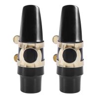 2X Alto Sax Saxophone Mouthpiece Plastic with Cap Metal Buckle Reed Mouthpiece Patches Pads Cushions