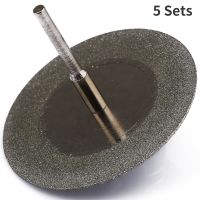 5 Pcs 50mm Abrasive Disc Diamond Grinding Wheel Cutting Disc Saw Blade for Dremel Rotary Tools with 5pcs 3mm Mandrel Cleaning Tools