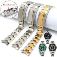 For Rolex Submariner Series Watch Band Black Water Ghost Green 20mm 21 Fold Buckle Arc Type Special Interface Watch Strap