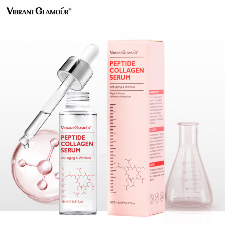 vibrant-glamour-elecool-official-store-หกเปปไทด์คอลลาเจนฝ้ากระและ-desalinating-fine-lines-anti-aging-anti-wrinkle-lifting-firming-whitening-essence-skin-care-15ml