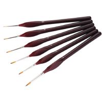 6-Piece Fine Paintbrushes - Detail Paint Brush Set - For Acrylic  Watercolor  Oil Drawing Painting Supplies