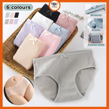5PCS Women's Panties Candy Color Cute Korean Underwear Panties