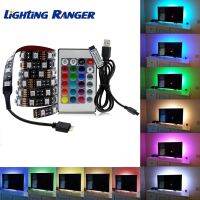 ✵❅ แถบไฟตกแต่ง LED 2835 5050 RGB ชนิด USB DC5 โวลต์ 1 - 5 เมตร สำหรับหน้าจอเดสก์ท็อป PC LED TV