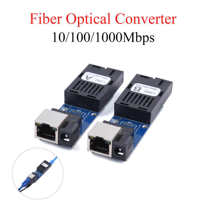 Pair Mini Gigabit Fiber Optical Media Converter Mbps Single Mode Km Upc Apc Sc Port