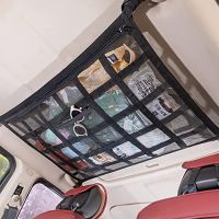 Upgrade Car Ceiling Cargo Net Pocket31.5 x21.6 Strengthen Load-Bearing and Droop Less Double-Layer Mesh Roof Storage Organizer