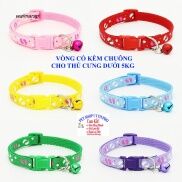 VÒNG CỔ KÈM CHUÔNG CHO CHÓ MÈO THÚ CƯNG DƯỚI 5KG In hình bàn chân và ngôi