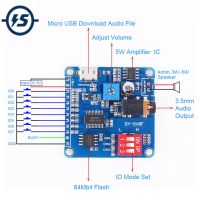 โมดูลเครื่องเล่น MP3เสียงพูดโมดูล UART แผงวงจรขยายเสียงแบบทริกเกอร์คลาส D ขนาด5W 8ม. DY-SV8F SD/บัตร TF